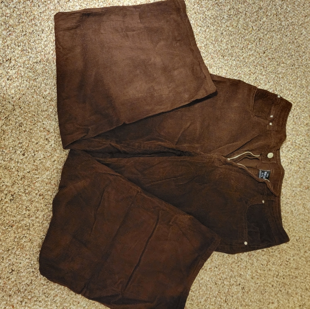 Wide leg corduroy pants
